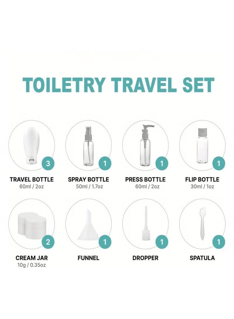 19pack Travel Bottles for Toiletries,TSA Approved Silicone Travel Containers jar for Toiletries,Leak Proof Refillable Liqus Shampoo And Conditioner Travel Essentials toiletry Bottles - Image 2